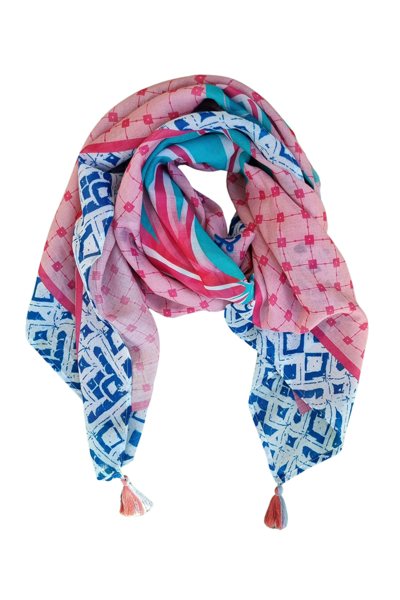 Zoda Pure Cotton Pink Scarf With Tassel-hc-shop-by-style-Hello Cyril.