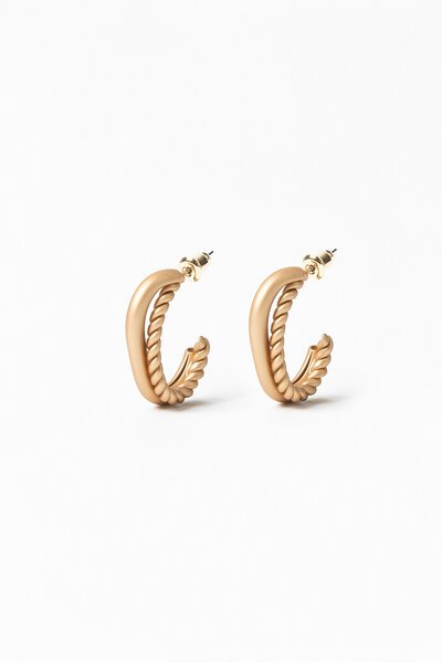 Stella + Gemma Half Chain Hoop Earring-shop-by-label-Hello Cyril.