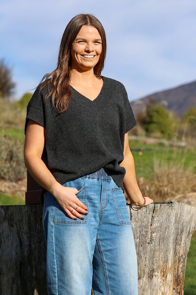 Fate + Becker Rae V- Neck Vest-shop-by-label-Hello Cyril.