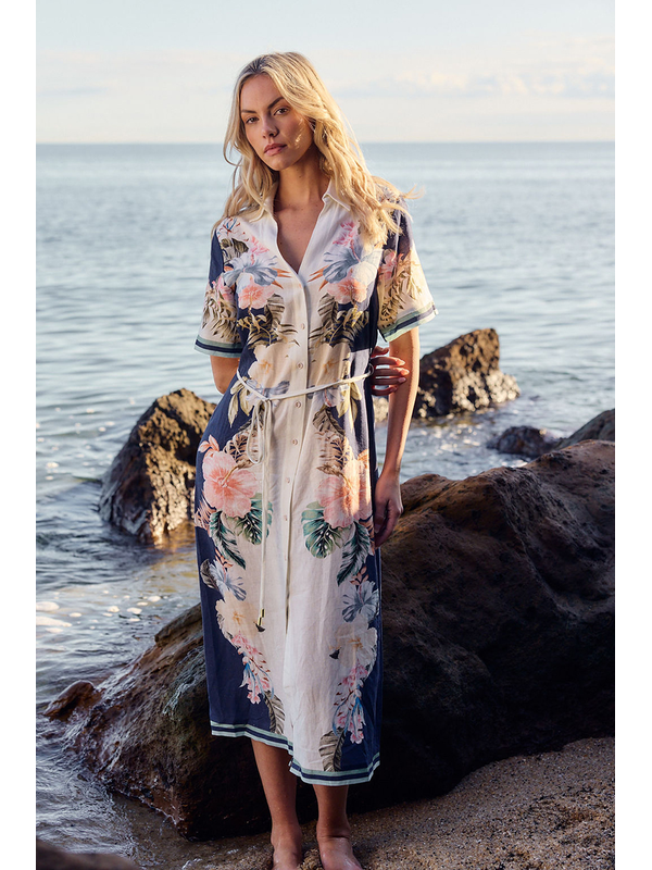 Fate + Becker Solara Placement Print Shirt Dress