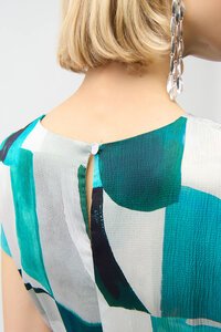 Joseph Ribkoff Textured Satin Geometric Print Dress