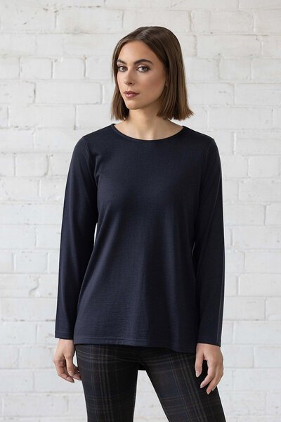 Vassalli Ivey Merino Top with Back Button Placket-shop-by-label-Hello Cyril.