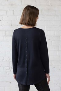 Vassalli Ivey Merino Top with Back Button Placket