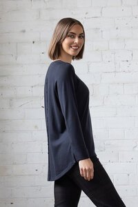 Vassalli Ivey Merino Top with Back Button Placket