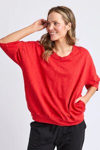 Elm Mazie Vee Neck Cranberry