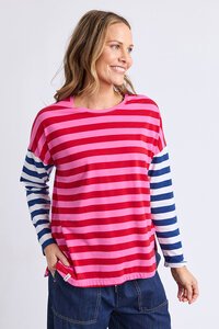 Elm Rouge Stripe Long Sleeve Tee
