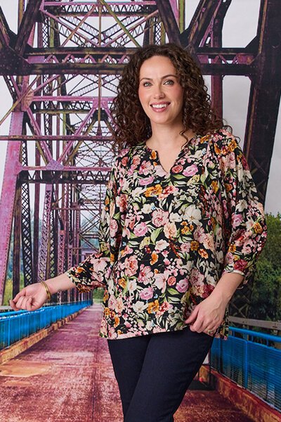 Classified Toulon Pleated 3-4 Sleeve Blouse-shop-by-style-Hello Cyril.