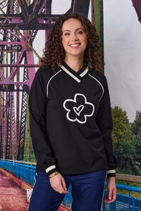 Classified Daisy V Neck Sweatshirt