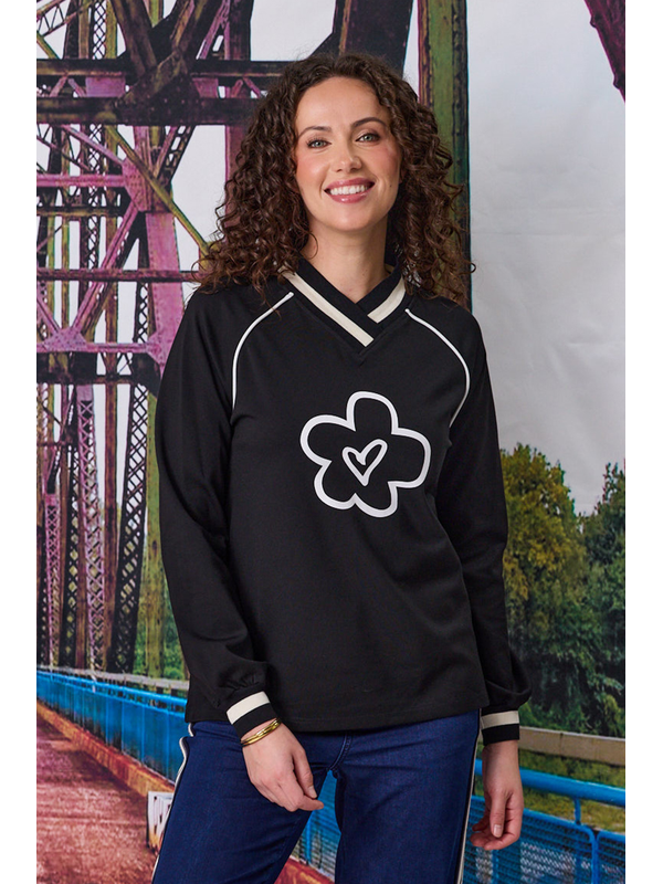 Classified Daisy V Neck Sweatshirt