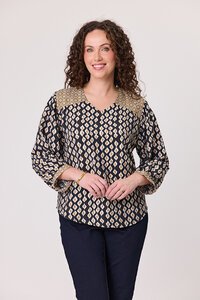 Classified Albi Contrast V Neck Blouse