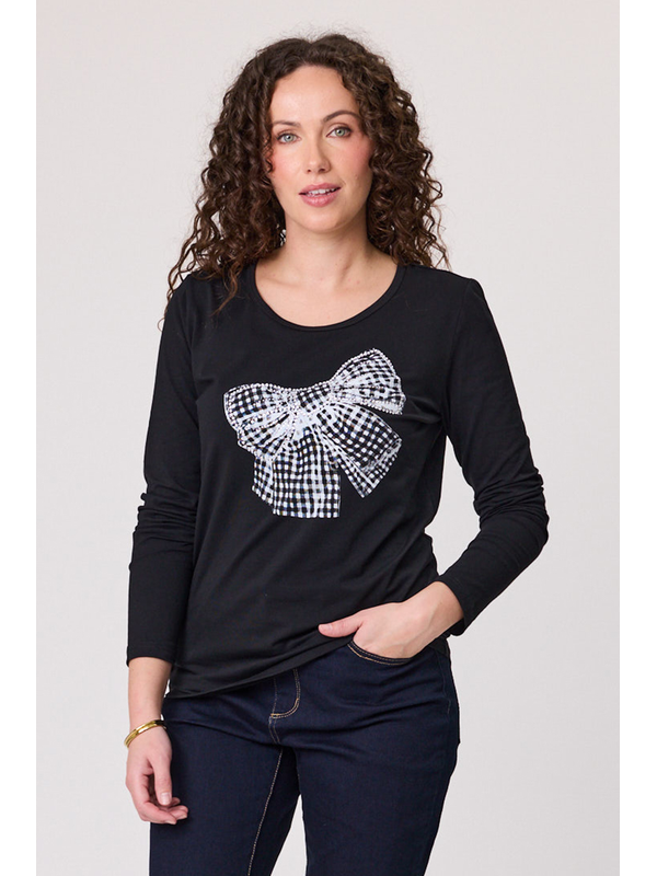 Classified Diamante Bow T-Shirt