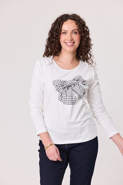 Classified Diamante Bow T-Shirt-shop-by-style-Hello Cyril.