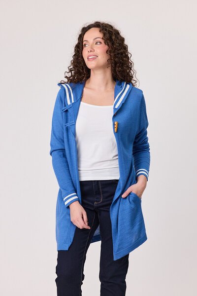 Classified Stripe Trim Hooded Cardi-shop-by-style-Hello Cyril.