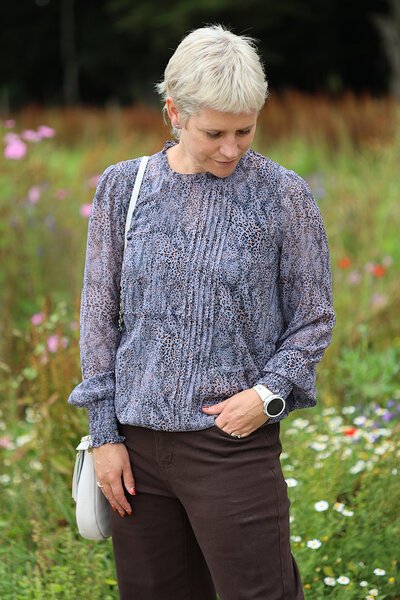 Memo Pintuck Front Shirred Cuff Blouse-shop-by-style-Hello Cyril.