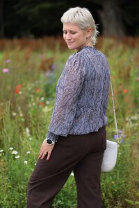 Memo Pintuck Front Shirred Cuff Blouse