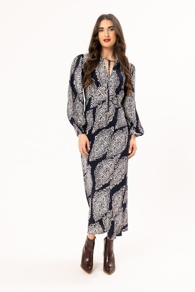 Seeking Lola Navy Whisper Elegant Dress-shop-by-style-Hello Cyril.