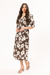 Seeking Lola Mocha Bloom Inviting Dress