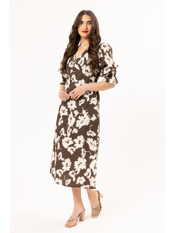 Seeking Lola Mocha Bloom Inviting Dress