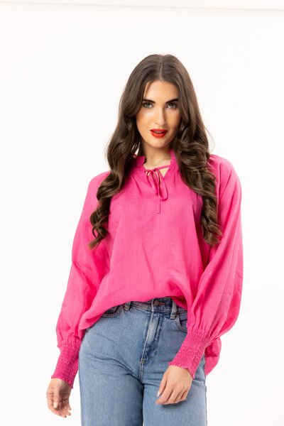 Leila + Luca Hot Pink Encourage Top-hc-new-Hello Cyril.