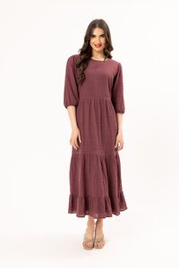 Seeking Lola Rosewood Crinkle Prairie Dress