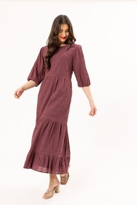 Seeking Lola Rosewood Crinkle Prairie Dress