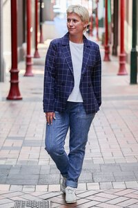 Seeking Lola Blue Check Jordanna Blazer