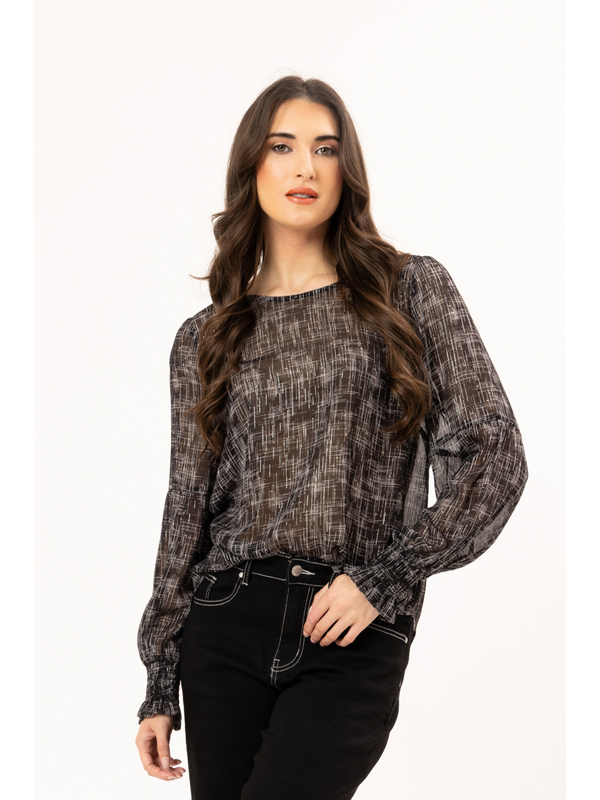 Seeking Lola Cross hatch Wishful Top