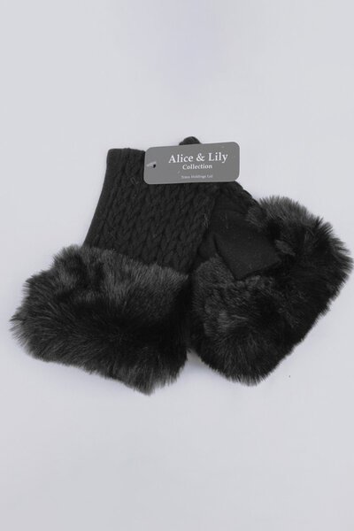 Alice + Lily Cable Knit Fingerless Gloves-accessories-Hello Cyril.