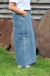 Wakee Bylily Cargo Denim Skirt