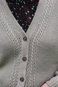 Memo Cable Knit Detail Cardigan