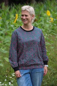 Memo Contrast & Elastic Hem Detail Top