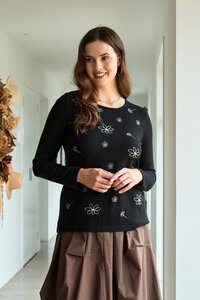 Foil Blooms Sweater