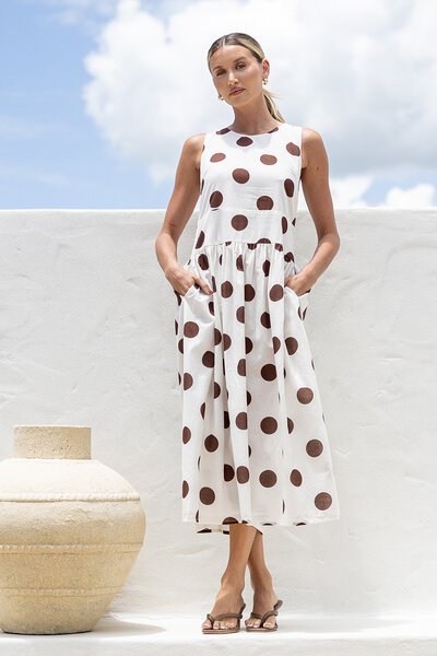White Poetry Polka Dot Midi Dress-hc-new-Hello Cyril.