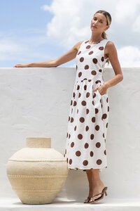 White Poetry Polka Dot Midi Dress