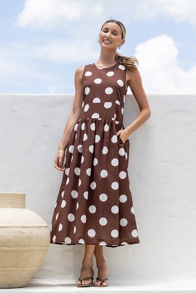 White Poetry Polka Dot Midi Dress-hc-new-Hello Cyril.