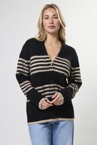 Stella + Gemma Black Sand Stripe Cardigan