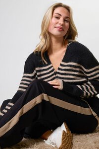 Stella + Gemma Black Sand Stripe Cardigan