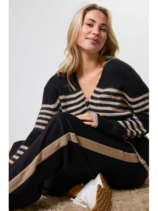 Stella + Gemma Black Sand Stripe Cardigan