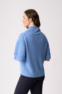 Foil Cowl Neck Rib Jumper