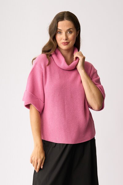 Foil Cowl Neck Rib Jumper-shop-by-style-Hello Cyril.