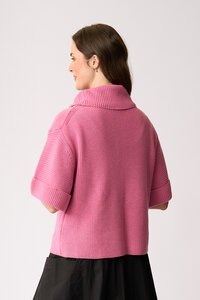 Foil Cowl Neck Rib Jumper