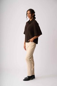 Foil Cowl Neck Rib Jumper