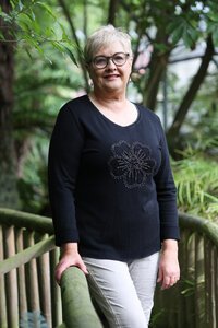 AE Luxe Front Floral Knit Top