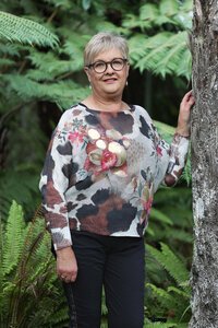 AE Luxe Floral Net Top