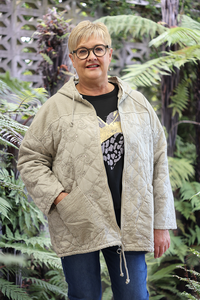 AE Luxe Paisley Stud Quilted Zip Up Hoodie