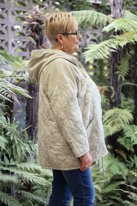 AE Luxe Paisley Stud Quilted Zip Up Hoodie