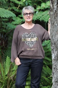 AE Luxe Animal Print Knit Top