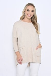Cali + Co Front 2 Pockets Knit Jumper