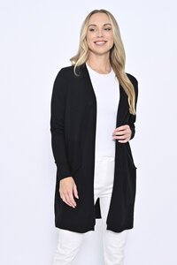 Cali + Co Side Pocket Long Knit Cardigan