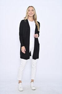Cali + Co Side Pocket Long Knit Cardigan